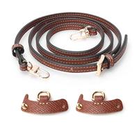 ZOLGINAH Tracolla in Pelle Set Tracolla Mini Borsa Cinghie per Borse Kit di Conversione Tracolla per Borse a Tracolla Regolabile, Non Forato e Rimovibile(Marrone e Oro)