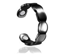 Zolkamery Anelli magnetici, anello Fidget in argento con potenti magneti, anelli magnetici a tinta unita/cuore/foglia per donne, anello per pollice regolabile per ragazze, anello Evercalm neutro