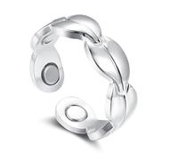 Zolkamery Anelli magnetici, anello Fidget in argento con potenti magneti, anelli magnetici a tinta unita/cuore/foglia per donne, anello per pollice regolabile per ragazze, anello Evercalm neutro