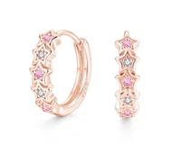 Zolkamery Orecchini a cerchio in argento 925 per donne e ragazze, 16 mm, a forma di stella, in argento Sterling 925, con zirconi AAAAA, regalo per compleanno, San Valentino, Natale, Argento sterling