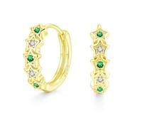 Zolkamery Orecchini a cerchio in argento 925 per donne e ragazze, 16 mm, a forma di stella, in argento Sterling 925, con zirconi AAAAA, regalo per compleanno, San Valentino, Natale, Argento sterling