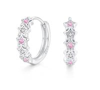 Zolkamery Orecchini a cerchio in argento 925 per donne e ragazze, 16 mm, a forma di stella, in argento Sterling 925, con zirconi AAAAA, regalo per compleanno, San Valentino, Natale, Argento sterling
