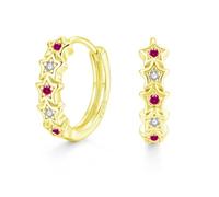 Zolkamery Orecchini a cerchio in argento 925 per donne e ragazze, 16 mm, a forma di stella, in argento Sterling 925, con zirconi AAAAA, regalo per compleanno, San Valentino, Natale, Argento sterling