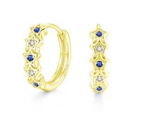 Zolkamery Orecchini a cerchio in argento 925 per donne e ragazze, 16 mm, a forma di stella, in argento Sterling 925, con zirconi AAAAA, regalo per compleanno, San Valentino, Natale, Argento sterling