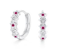 Zolkamery Orecchini a cerchio in argento 925 per donne e ragazze, 16 mm, a forma di stella, in argento Sterling 925, con zirconi AAAAA, regalo per compleanno, San Valentino, Natale, Argento sterling