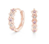 Zolkamery Orecchini a cerchio in argento 925 per donne e ragazze, 16 mm, a forma di stella, in argento Sterling 925, con zirconi AAAAA, regalo per compleanno, San Valentino, Natale, Argento sterling