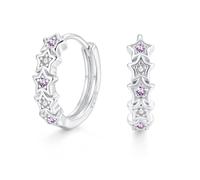 Zolkamery Orecchini a cerchio in argento 925 per donne e ragazze, 16 mm, a forma di stella, in argento Sterling 925, con zirconi AAAAA, regalo per compleanno, San Valentino, Natale, Argento sterling