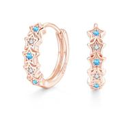 Zolkamery Orecchini a cerchio in argento 925 per donne e ragazze, 16 mm, a forma di stella, in argento Sterling 925, con zirconi AAAAA, regalo per compleanno, San Valentino, Natale, Argento sterling
