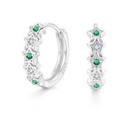 Zolkamery Orecchini a cerchio in argento 925 per donne e ragazze, 16 mm, a forma di stella, in argento Sterling 925, con zirconi AAAAA, regalo per compleanno, San Valentino, Natale, Argento sterling