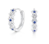 Zolkamery Orecchini a cerchio in argento 925 per donne e ragazze, 16 mm, a forma di stella, in argento Sterling 925, con zirconi AAAAA, regalo per compleanno, San Valentino, Natale, Argento sterling