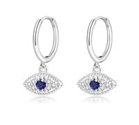 Zolkamery Orecchini pendenti in argento 925, in argento Sterling 925, con ciondolo a forma di asta/cuore/occhi, con zirconi, da donna, ipoallergenici, gioielli da donna con scatola, Argento, Zirconia