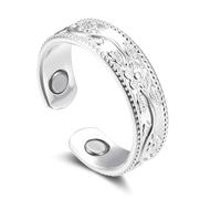 Zolkamery Vital, anello magnetico da donna, 2026, anello magnetico in argento, con magneti, semplice, fiore, cuore, onde, regolabile, per un sonno migliore, anello magnetico per la perdita di peso