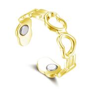 Zolkamery Vital, anello magnetico da donna, 2026, anello magnetico in argento, con magneti, semplice, fiore, cuore, onde, regolabile, per un sonno migliore, anello magnetico per la perdita di peso