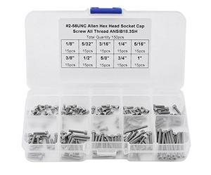 Zoll Schrauben Sortiment, Boxwizard Zollschrauben Sortiment, 150 pezzi 9 misure Set di viti a testa esagonale con scatola di plastica #256 UNC Zoll Schrauben