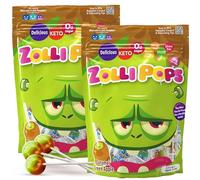 Zollipops Caramello e mela verde, 300 ml, senza zucchero, anallergico, vegano, chetogenico e diabetico, caramelle naturali pulite per denti
