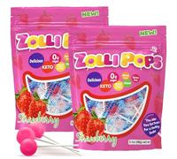 Zollipops Clean Teeth Pops - Dolci senza zucchero con xilitolo, lecca lecca senza coloranti, adatti a cheto e diabetici, approvati dai dentisti per bambini (fragola, 87,9 g, confezione da 2)