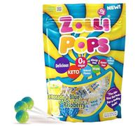 Zollipops Lemonade & Blue Raspberry - Un duo rinfrescante di lecca lecca al gusto di limonata e lampone blu, sacchetto da 5 once
