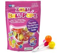 Zollipops Zolli Ball Popz Lollipops Clean Teeth, frutta naturale, 170 g