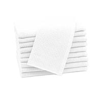 ZOLLNER 10 Asciugamani per ospiti 30x50 cm - Cotone - Qualità alberghiera - Teli doccia lunga durata - design in piquè - lavabile a 95°C - con pratico gancetto - bianco