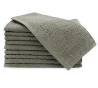 ZOLLNER 10 asciugamani per ospiti - piccole lavette morbide in 30x50 cm - lavabili a 60°C - cotone - taupe - qualità alberghiera - certificat - Oeko Tex®