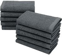 ZOLLNER 10 lavette - morbide e assorbenti asciugamani da mano e viso - lavabili a 95°C - cotone - 30x30 cm - graffite