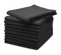 ZOLLNER 10 panni in microfibra per una pulitura senza aloni e pelucchi - pezzette assorbenti - lavabili a 60°C - 40x40 cm nero - dallo specialista per alberghi