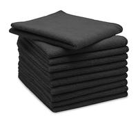 ZOLLNER 10 panni microfibra - multiuso - lavabili in lavatrice a 60°C - senza lasciare aloni e pelucchi - 32x32 cm - neri - Qualità alberghiera