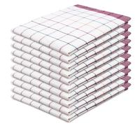 ZOLLNER 10 Strofinacci - canovacci in cotone 50x70 cm - burrazzi da cucina assorbenti e resistenti -a quadretti bianch e rossi - lavabili a 60°C - qualità gastronomica - certificato OEKO-TEX (R)