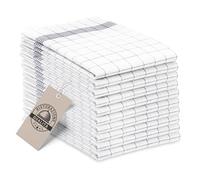 ZOLLNER 10 Strofinacci - canovacci in cotone 50x70 cm - burrazzi da cucina assorbenti e resistenti - a quadretti bianchi e grigi - lavabili a 95°C - qualità gastronomica - certificato OEKO-TEX (R)
