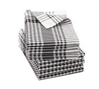 ZOLLNER 10 strofinacci in cotone - 50x70 cm - assorbenti e robusti canovacci - lavabili a 60°C - a quadretti neri e bianchi - qualità gastronomica - certificati OEKO TEX (R)