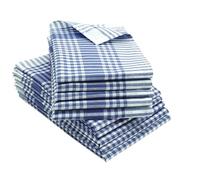 ZOLLNER 10 strofinacci in cotone - 50x70 cm - assorbenti e robusti canovacci - lavabili a 60°C - a quadretti blu e bianchi - qualità gastronomica - certificati OEKO TEX (R)