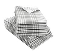 ZOLLNER 10 strofinacci in cotone - 50x70 cm - assorbenti e robusti canovacci - lavabili a 60°C - a quadretti grigi e bianchi - qualità gastronomica - certificati OEKO TEX (R)