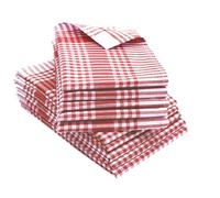 ZOLLNER 10 strofinacci in cotone - 50x70 cm - assorbenti e robusti canovacci - lavabili a 60°C - a quadretti rossi e bianchi - qualità gastronomica - certificati OEKO TEX (R)