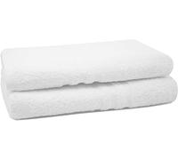 ZOLLNER 2 asciugamani da doccia, 70x140 cm, 550g/mq, bianco