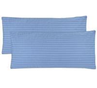 ZOLLNER 2 Fodere cuscino, 40x80 cm, 100% cotone, azzurro