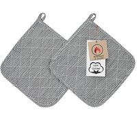 ZOLLNER 2 Presine da cucina e forno, Cotone, 24x24 cm, a righe bianche e grigie