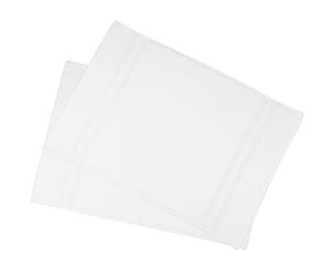 ZOLLNER 2 tappetini da bagno in 50x70 cm - zerbini per davanti la doccia in cotone assorbenti e morbidi - lavabili a 60°C - adatti anche al riscaldamento di pavimento - bianco - in qualità alberghiera