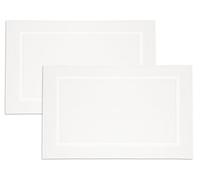ZOLLNER 2 tappetini da bagno in 50x80 cm - super morbidi e assorbenti zerbini bianchi - con pratico gancetto - lavabili a 95°C - Cotone - Qualità alberghiera