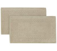 ZOLLNER 2 tappetini da bagno - morbidi e assorbenti zerbini da doccia - lavabili a 95°C - cotone - 50x70 cm - cappuccino