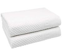 ZOLLNER 2 Teli Doccia a piquè, 100% Cotone, 100x150 cm, Bianco