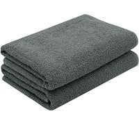 ZOLLNER 2 teli doccia - morbidi e assorbenti asciugamani da bagno - lavabili a 95°C - cotone - 70x140 cm - graffite