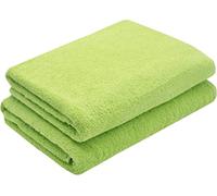 ZOLLNER 2 teli doccia - morbidi e assorbenti asciugamani da bagno - lavabili a 95°C - cotone - 70x140 cm - verde