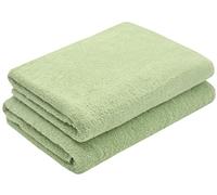 ZOLLNER 2 teli doccia - morbidi e assorbenti asciugamani da bagno - lavabili a 95°C - cotone - 70x140 cm - verdino