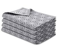 ZOLLNER 4 Strofinacci 100% Cotone - 50x70 cm - grigio - facile nel lavaggio fino a 60°C - Certificato OEKO TEX Standard - Qualità alberghiera
