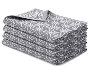 ZOLLNER 4 Strofinacci 100% Cotone - 50x70 cm - grigio - facile nel lavaggio fino a 60°C - Certificato OEKO TEX Standard - Qualità alberghiera