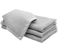 ZOLLNER 4 strofinacci in cotone 50x70 cm - canovacci da cucina grigio - super assorbenti e resistenti - lavabili fino a 60°C - con appendino - qualità da ristorazione - certificati Oeko Tex
