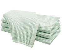 ZOLLNER 4 strofinacci in cotone 50x70 cm - canovacci da cucina verde chiaro super assorbenti e resistenti - lavabili fino a 60°C - con appendino - qualità da ristorazione - certificati Oeko Tex