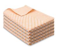 ZOLLNER 5 Strofinacci, 100% Cotone, 46x70 cm - Super assorbenti e robusti canovacci - Lavabili a 60°C - qualità gastronomica - certificati Oeko-Tex®, a quadretti arancioni