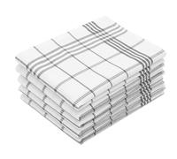 ZOLLNER 5 strofinacci a piquè - canovacci in cotone 50x70 cm - assorbenti e di lunga durata - lavabili a 60°C - a quadretti bianchi e grigi - certificato OEKO TEX (R)