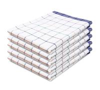 ZOLLNER 5 Strofinacci - canovacci in cotone 50x70 cm - burrazzi da cucina assorbenti e resistenti -a quadretti bianchi e blu - lavabili a 60°C - qualità gastronomica - certificato OEKO-TEX (R)